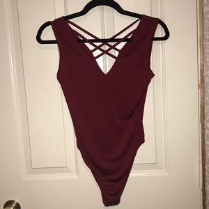 Red tank bodysuit